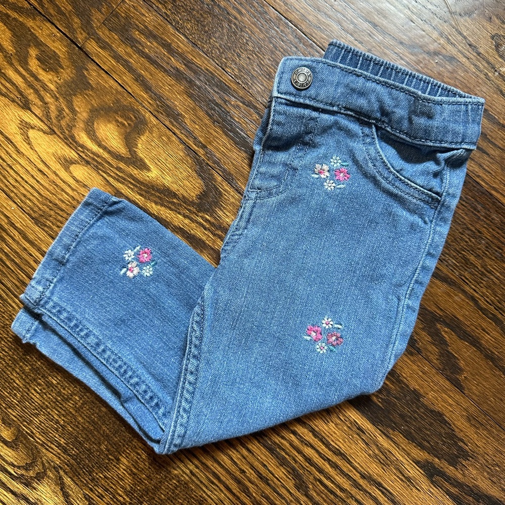 Floral Embroidered Kids Carters Jeans